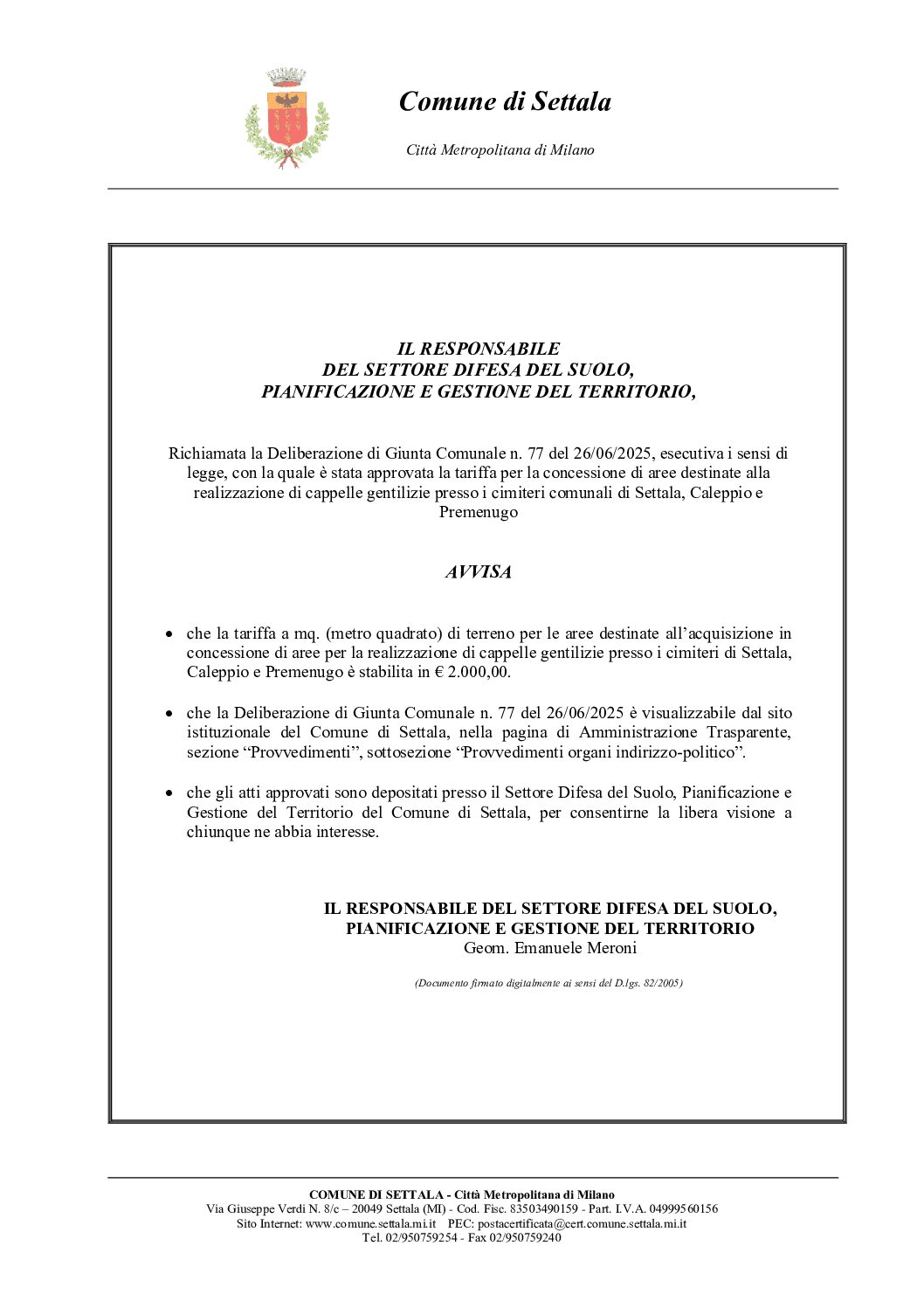 AVVISO CAPPELLE GENTILIZIE